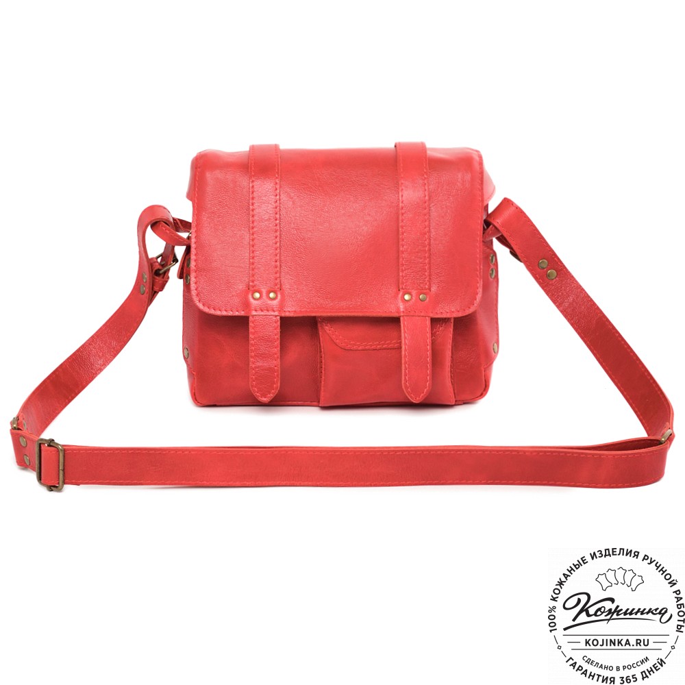 Кожаная сумка "Фрея" (красная) 